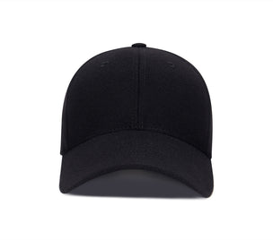 Clean Black Snapback Curved Wool wool baseball cap