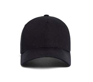Clean Black Twill 5-Panel wool baseball cap