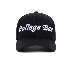 College Bar Bubble Snapback Curved wool baseball cap