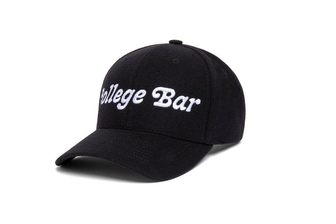 College Bar Bubble Snapback Curved wool baseball cap