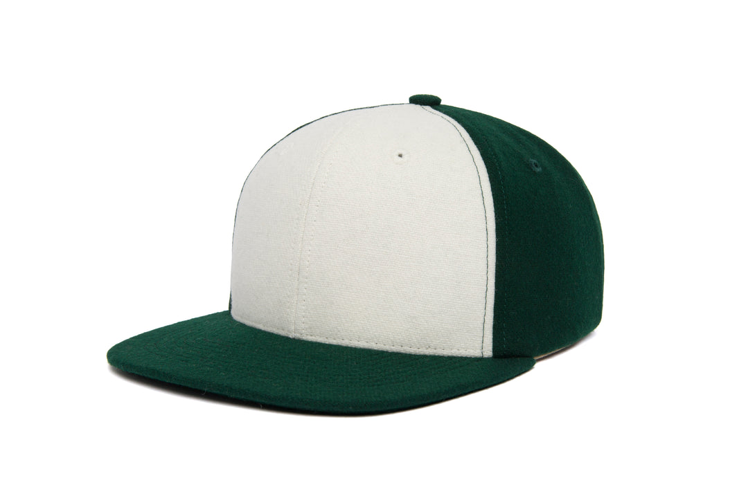 Clean Forest / White Color Block wool baseball cap