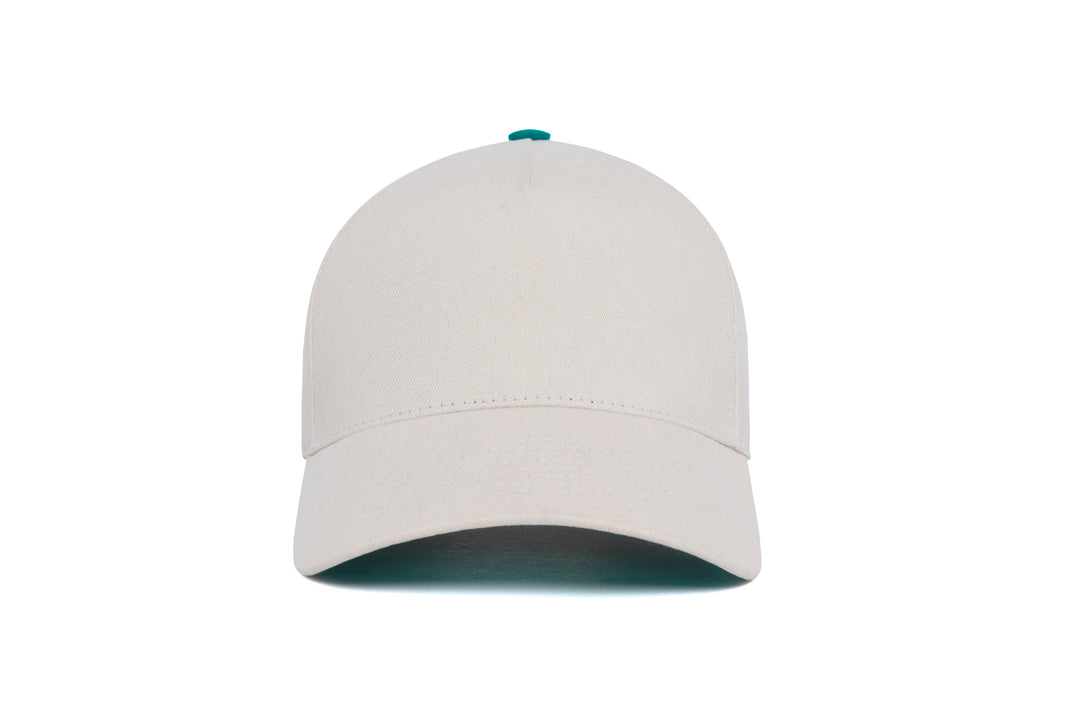 Clean Bone Brushed Twill 5-Panel w/ Leather Strap wool baseball cap