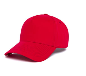 Clean Red Brushed Twill 5-Panel wool baseball cap