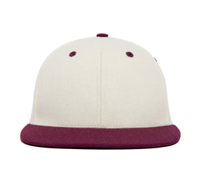 Clean White / Maroon Two Tone wool baseball cap