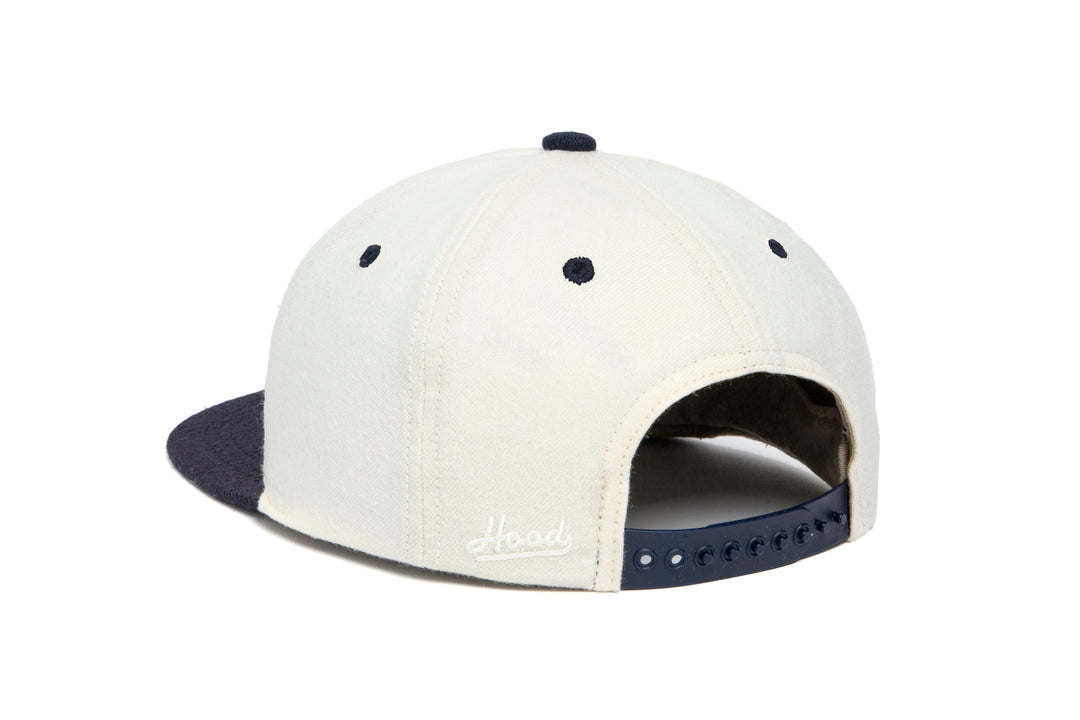 Clean White / Navy Two Tone wool baseball cap