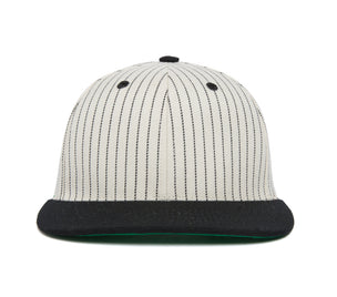 Clean Black Pinstripe Two Tone wool baseball cap